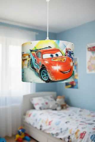 Şimşek Mcqeen Cars Panorama Sarkıt Renkli Çocuk Odası Dekoratif Aydınlatma