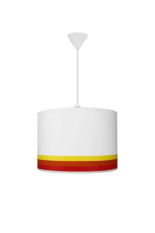 Modern Silindir Kumaş Sarkıt Avize 29,5 cm Sarı Turuncu Kırmızı Şeritli — 4. görsel