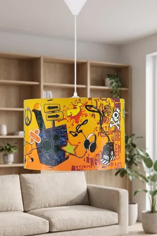 Modern Silindir PVC Sarkıt Avize Sarı Eğlence Tavan Lambası