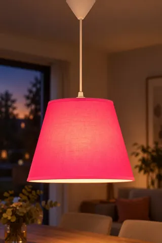 Modern Konik Kumaş Sarkıt Avize Koyu Pembe Tavan Lambası — 3. görsel