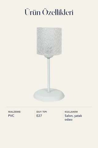 Modern Metal Ayak Pvc K.abajur-gümüş Ip Sarmal — 5. görsel