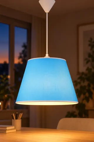 Modern Konik Kumaş Sarkıt Avize Gök Mavisi Tavan Lambası — 3. görsel