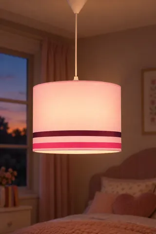Modern Silindir Kumaş Sarkıt Avize Pembe Bordo Fuşya Şeritli — 3. görsel
