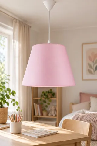 Modern Konik Kumaş Sarkıt Avize Pembe Tavan Lambası Salon Yatak Odası — 2. görsel
