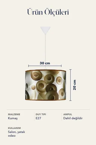Modern Silindir Kumaş Sarkıt Avize 30 cm Kahverengi Retro — 5. görsel