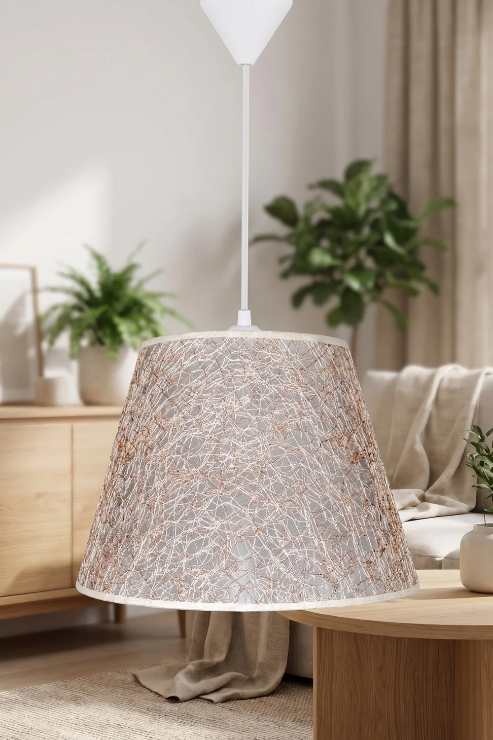 Modern Konik PVC Sarkıt Avize Dore İp Sarmal Tavan Lambası