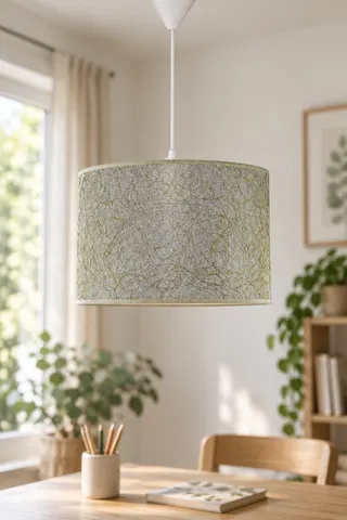 Modern Silindir PVC Sarkıt Avize Gri İp Sarmal Tavan Lambası — 2. görsel