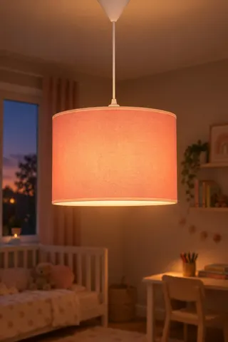 Modern Silindir Kumaş Sarkıt Avize Yavruağzı Tavan Lambası Salon Yatak Odası — 3. görsel