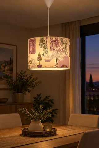 Modern Silindir Kumaş Sarkıt Avize Beyaz Çeşme Tavan Lambası — 3. görsel
