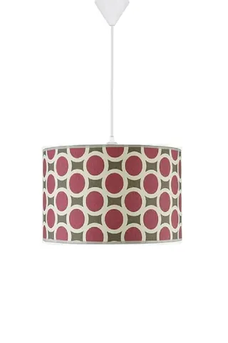 Modern Silindir Kumaş Sarkıt Avize Bordo Retro Tavan Lambası — 4. görsel