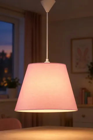 Modern Konik Kumaş Sarkıt Avize Pembe Tavan Lambası Salon Yatak Odası — 3. görsel