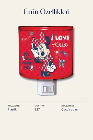 Minnie Mouse Dekoratif Gece Lambası Lisanslı Çocuk Odası Modern Tasarım — 4. görsel