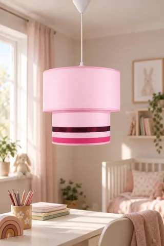 Modern İkili Silindir Kumaş Sarkıt Avize 25 cm Pembe — 2. görsel