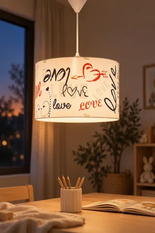 Modern Silindir PVC Sarkıt Avize Beyaz Love Tavan Lambası — 3. görsel