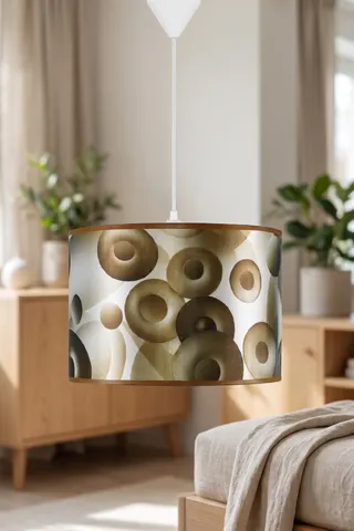 Modern Silindir Kumaş Sarkıt Avize 30 cm Kahverengi Retro