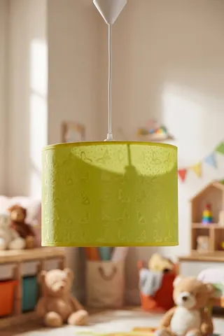 Çocuk Odası Silindir PVC Sarkıt Avize Sarı Kelebek Desen