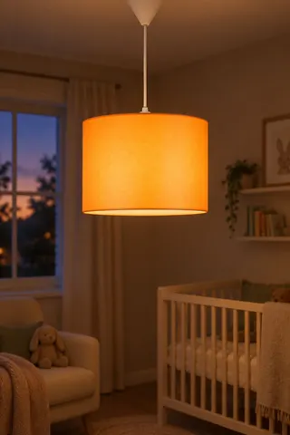 Modern Silindir Kumaş Sarkıt Avize Turuncu Tavan Lambası Salon Yatak Odası — 3. görsel
