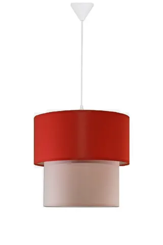 Modern İkili Silindir Kumaş Sarkıt Avize 25 cm Kırmızı Pembe — 4. görsel