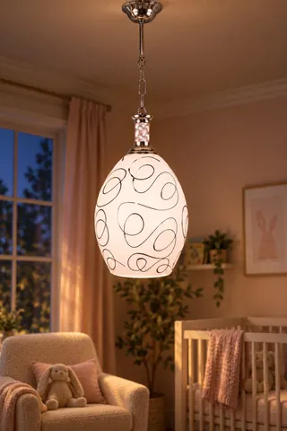 Tekli Opal Cam Avize Sarkıt Gümüş Desenli Salon Yatak Odası — 3. görsel