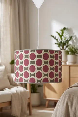 Modern Silindir Kumaş Sarkıt Avize Bordo Retro Tavan Lambası