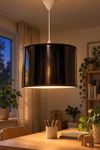 Modern Silindir PVC Sarkıt Avize Siyah Tavan Lambası Salon Yatak Odası — 3. görsel