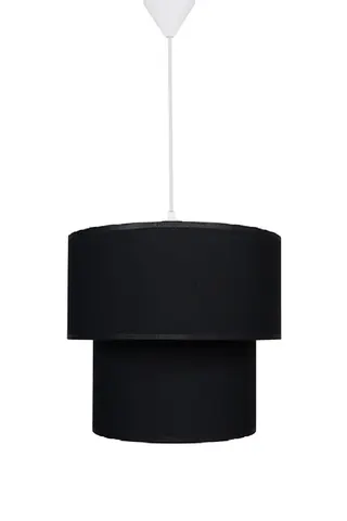 Modern İkili Silindir Kumaş Sarkıt Avize 25 cm Siyah — 4. görsel