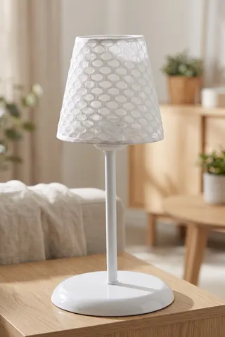 Modern Metal Ayak Konik Pvc Kumaş Küçük Abajur-beyaz File