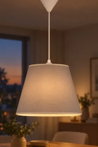 Modern Konik Kumaş Sarkıt Avize Gri Tavan Lambası Salon Yatak Odası — 3. görsel
