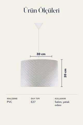 Modern Silindir PVC Sarkıt Avize Beyaz File Tavan Lambası — 5. görsel