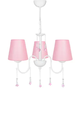 Konik 3'lü Kumaş Abajur Avize-pembe — 4. görsel