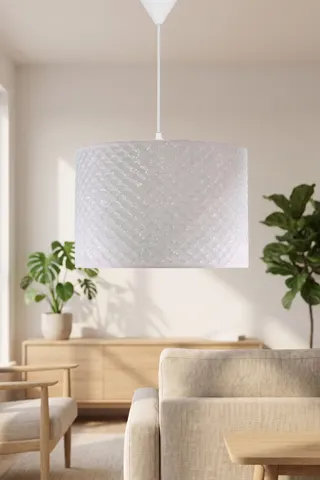 Modern Silindir PVC Sarkıt Avize Beyaz File Tavan Lambası