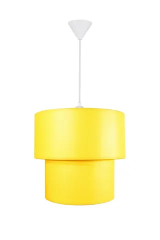 Modern İkili Silindir Kumaş Sarkıt Avize 25 cm Sarı — 4. görsel