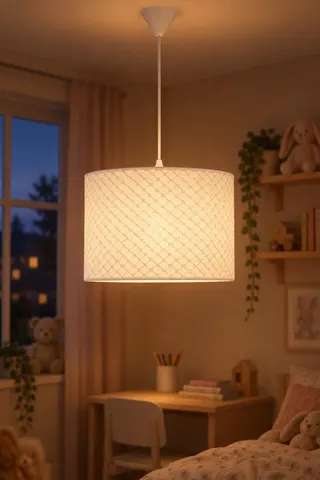 Modern Silindir PVC Sarkıt Avize Beyaz File Tavan Lambası — 3. görsel