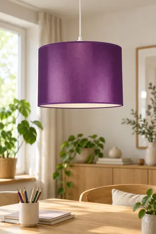 Modern Silindir Kumaş Sarkıt Avize Mor Tavan Lambası Salon Yatak Odası — 2. görsel