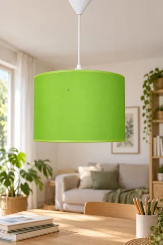 Modern Silindir Kumaş Sarkıt Avize Yeşil Tavan Lambası Salon Yatak Odası — 2. görsel