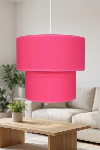 Modern İkili Silindir Kumaş Sarkıt Avize Koyu Pembe Tavan Lambası