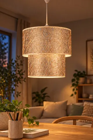 Modern İkili Silindir PVC Sarkıt Avize Dore İp Sarmal — 3. görsel