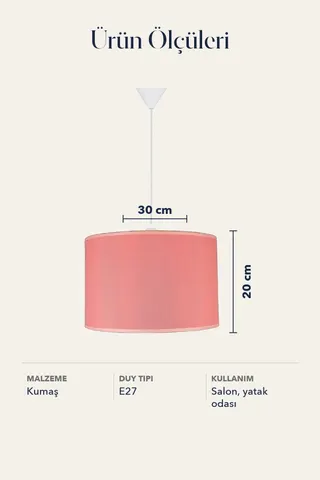 Modern Silindir Kumaş Sarkıt Avize Yavruağzı Tavan Lambası Salon Yatak Odası — 5. görsel