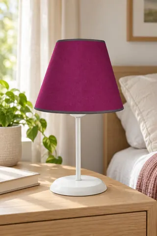 Metal Ayaklı Konik Kumaş Abajur Masa Lambası 23,5 cm Bordo — 2. görsel