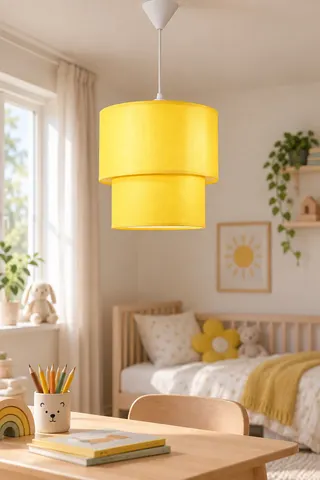 Modern İkili Silindir Kumaş Sarkıt Avize 25 cm Sarı — 2. görsel