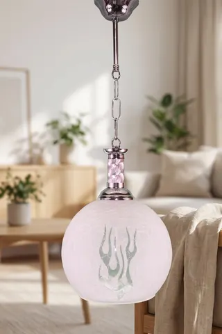 Tekli Opal Cam Avize Sarkıt Beyaz Buzlu Salon Yatak Odası