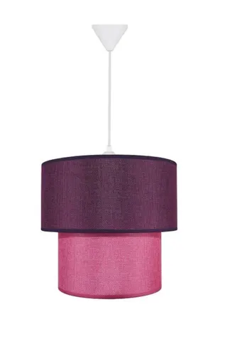 Modern İkili Silindir Kumaş Sarkıt Avize Bordo Pembe Tavan Lambası — 4. görsel