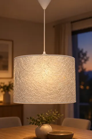 Modern Silindir PVC Sarkıt Avize 30 cm Gümüş İp Sarmal — 3. görsel