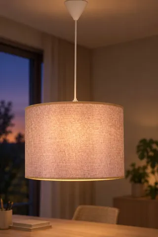 Modern Silindir Kumaş Sarkıt Avize Keten Tavan Lambası Salon Yatak Odası — 3. görsel