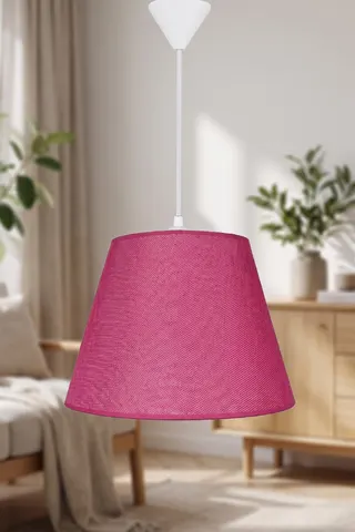 Koyu Pembe Konik Kumaş Sarkıt Avize