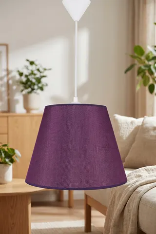 Modern Konik Kumaş Sarkıt Avize Mürdüm Tavan Lambası Salon Yatak Odası