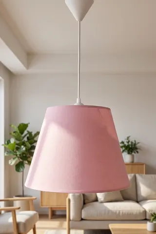 Modern Konik Kumaş Sarkıt Avize Pembe Tavan Lambası Salon Yatak Odası