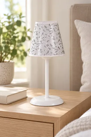 Metal Ayaklı Konik PVC Abajur Masa Lambası 14 cm Gümüş Simli Prizma — 2. görsel