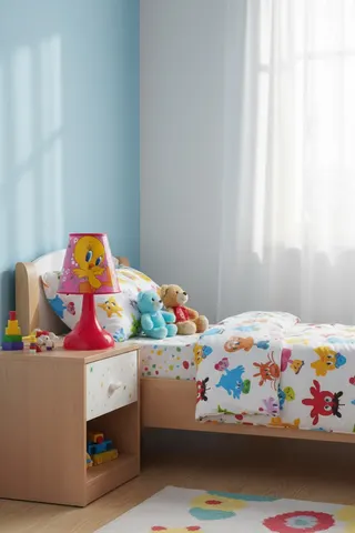 Çocuk Odası Kumaş Abajur Masa Lambası 20 cm Nisa Luce Tweety Sarı
