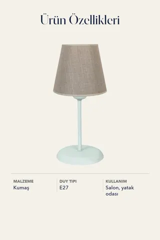 Modern Metal Ayak Kumaş Abajur-hasır — 5. görsel